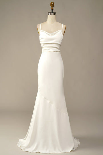 Vestido de noiva longo sereia branca